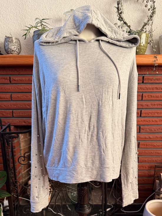 Marc New York Tops - Marc New York Light Gray Performance Pullover with bead appliqué